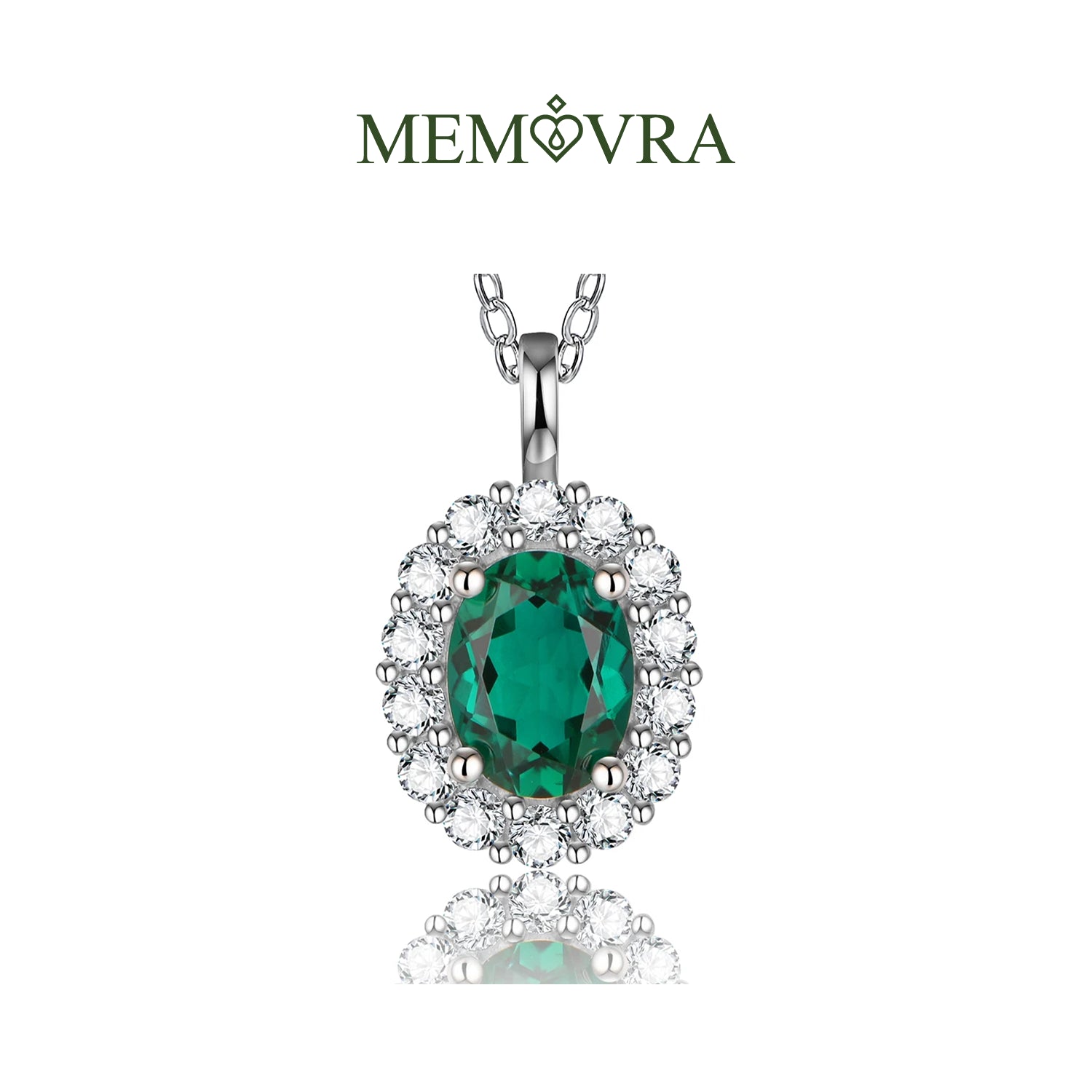 Celeste Moissanite & Emerald Pendant Necklace